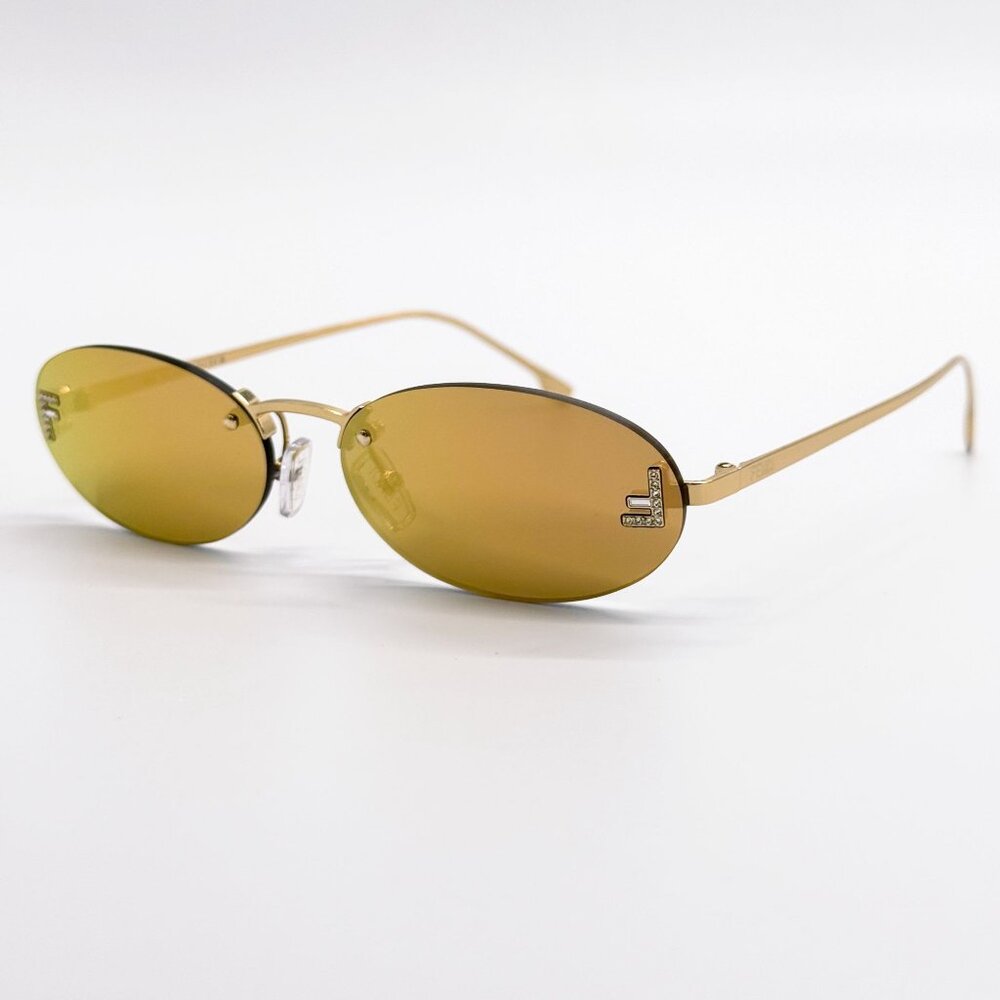 NEW FE4075US 30L ROUND GOLD MIRROR FENDI WOMN SUNGLASSES - Picture 2 of 13